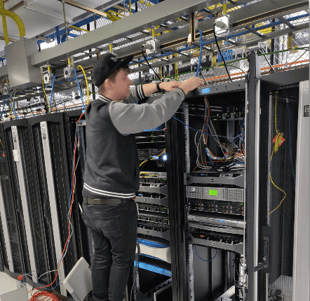 Server infrastructure front view before BomberJacket service