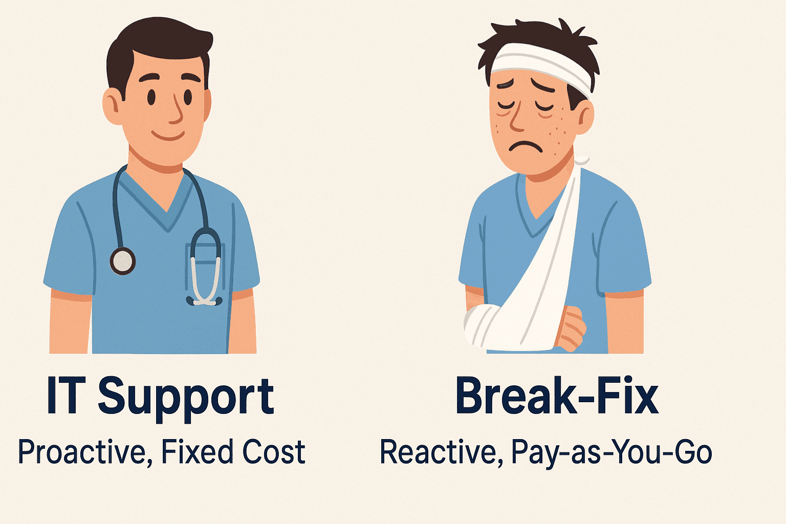 IT Support vs Break Fix Support cover